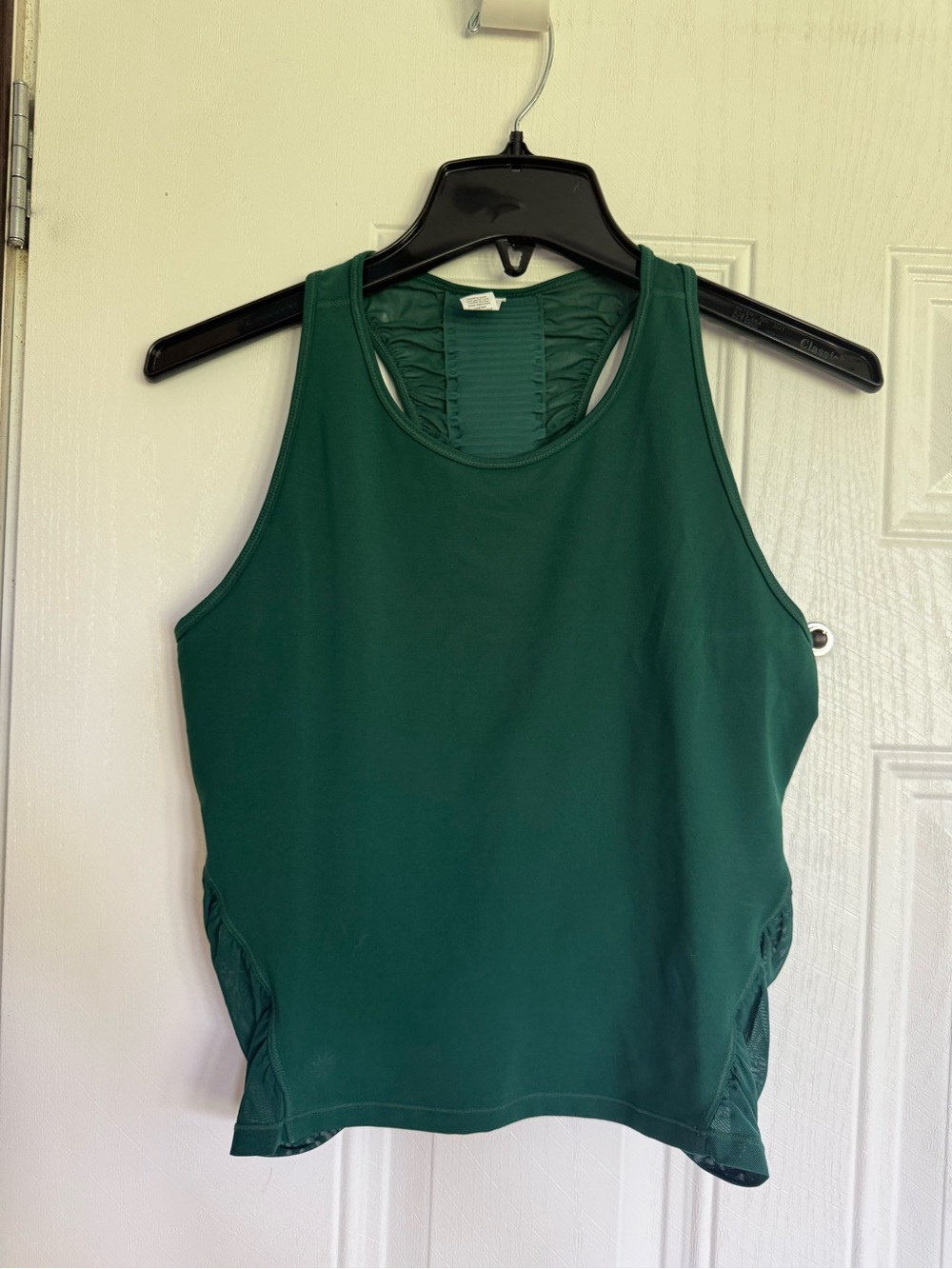 Athleta dark green Active Razorback Tank Top in a ruched design - Picture 2 of 4